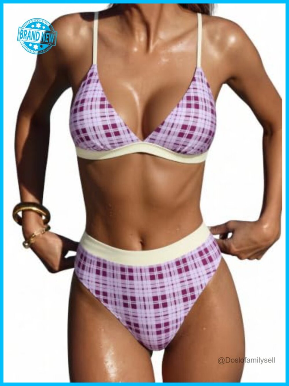 Women High Waisted Bikini Set Triangle Push Up Two Piece Swimsuits